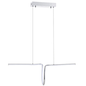 Ali 34.5" Dimmable Adjustable Integrated LED Metal Linear Pendant - JONATHAN Y